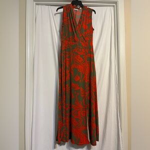 Orange and Green New York and Company Maxi Has Stretch SZ M Great Condition